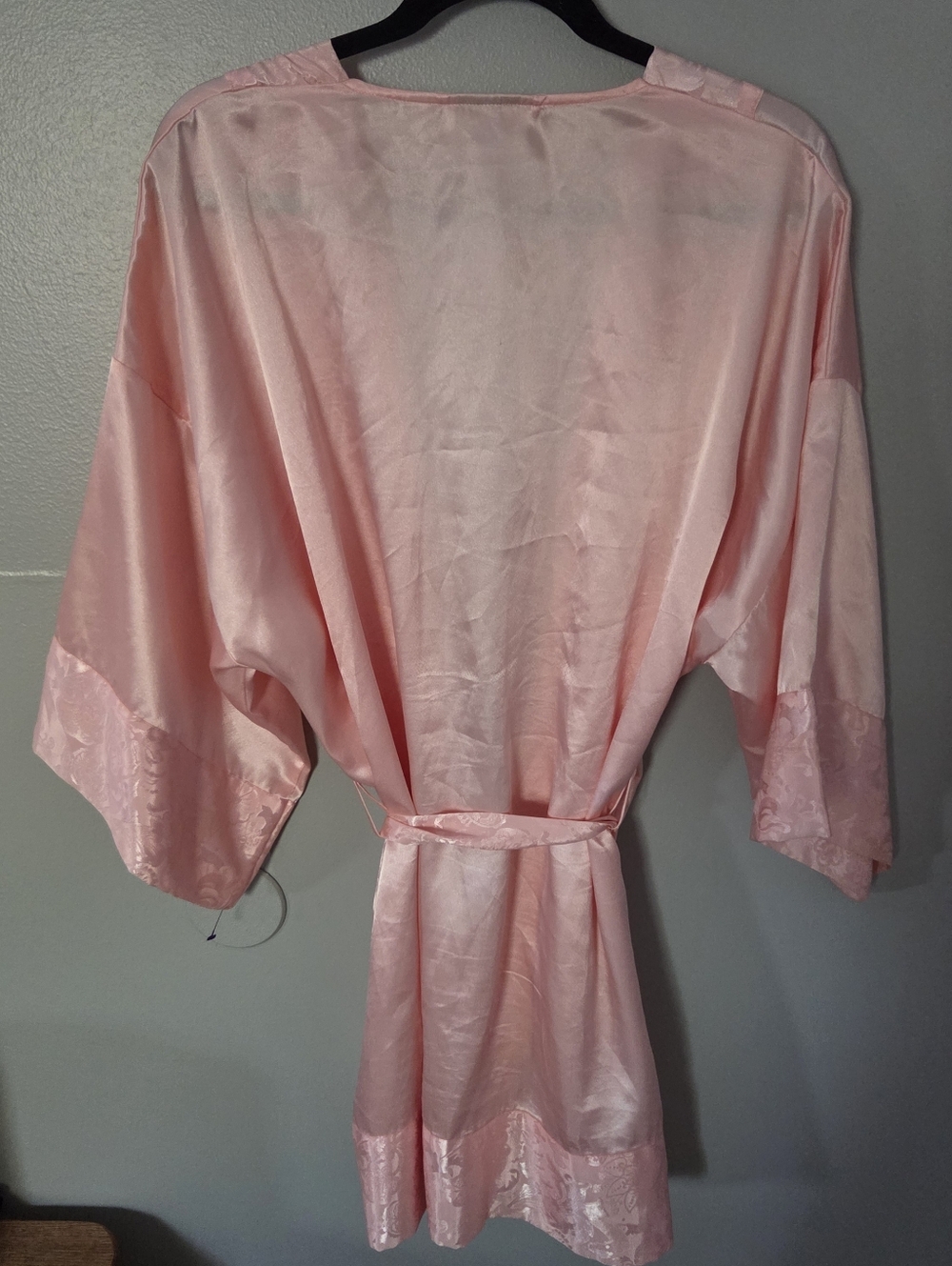 Vintage Victoria Secret Women Gold Label Pink Satin Y2k Kimono Robe One Size - Picture 2 of 4